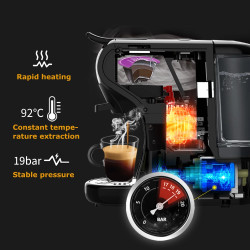 HIBREW Koffiezetapparaat: 19 Bar Druk, Warme & Koude Espresso