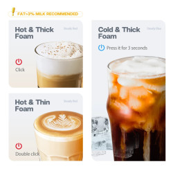 HIBREW Automatic Milk Frother for Latte & Cappuccino