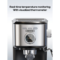 HIBREW espresso automāts: 20 bāru spiediens, vizuāla temperatūras kontrole