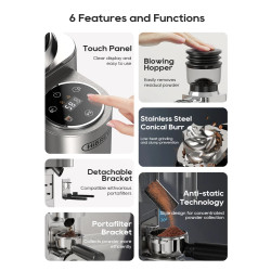HIBREW Burr Mill Grinder: Perfect Espresso & Brew 48-Gear Precision